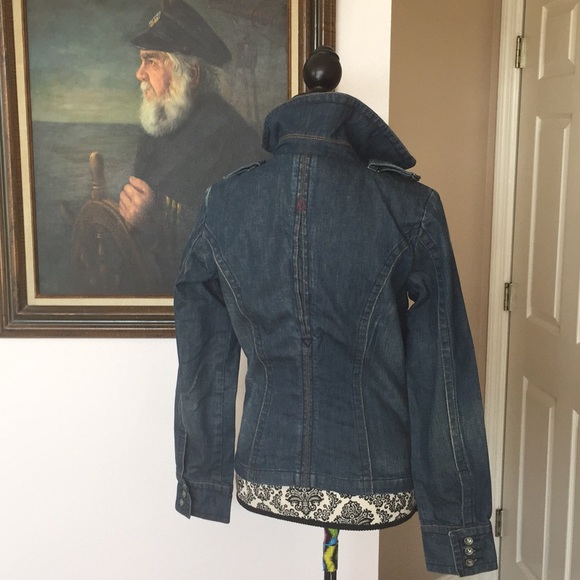 Sacage Double Breasted Embroidered Jean Jacket (M) - Picture 2 of 8